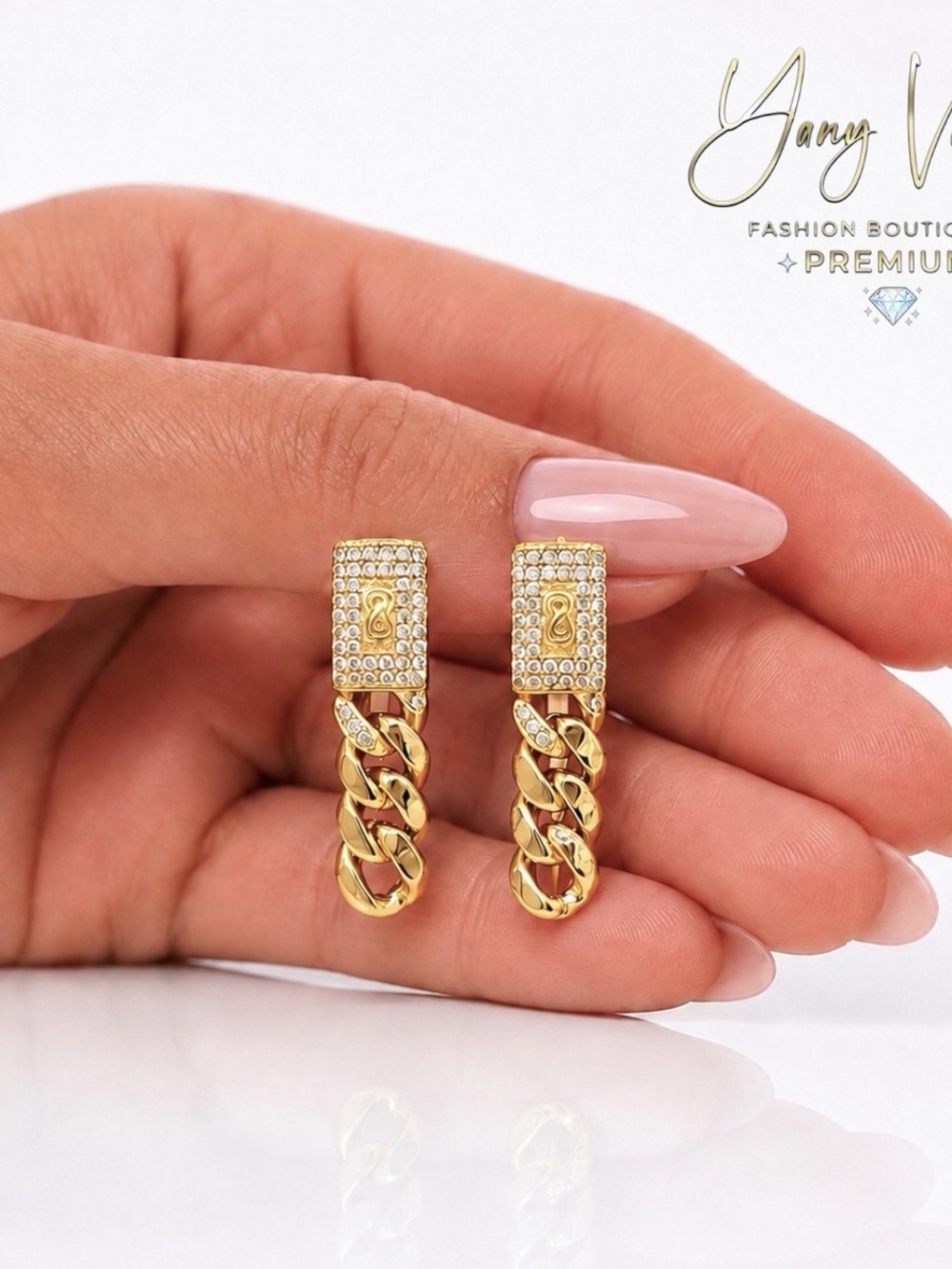 Premium Monaco Cuban Link Drop Earrings
